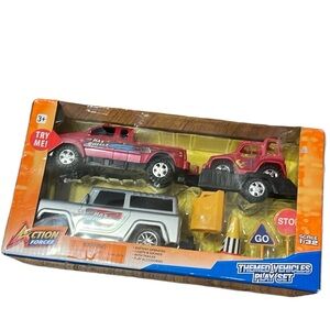 •ACTION FORCEZ•NIB 8-PIECE VEHICLE PLAY SET WITH LIGHT & SOUNDS AGES 3+